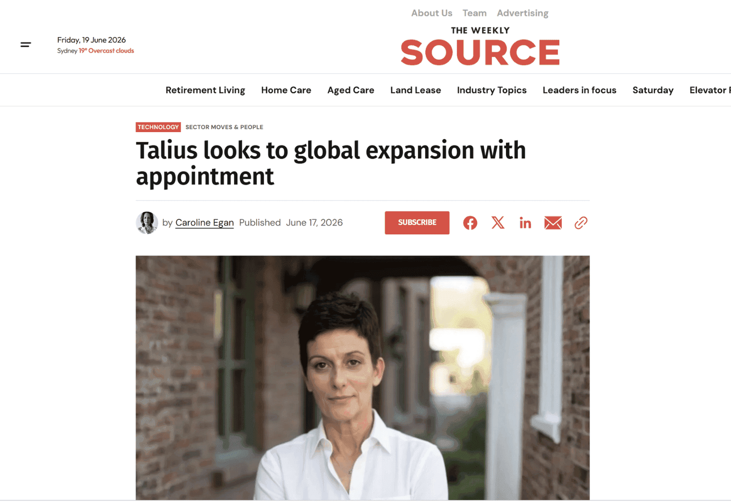 Talius looks to global expansion with appointment